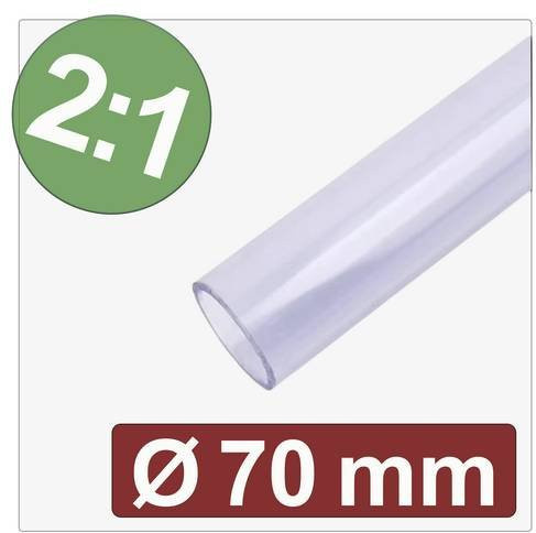 Quadrios Schrumpfschlauch ohne Kleber Transparent 70mm 35mm Schrumpfrate 2:1 Meterware - Bild 1
