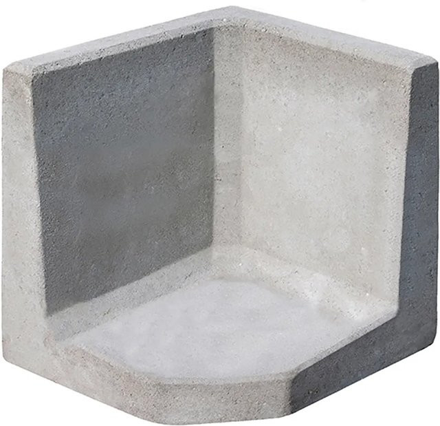 Diephaus L-Stein Ecke unbewehrt Grau B: 50 cm, T: 40 cm, H: 40 cm, Tiefe: 7 cm - Bild 1