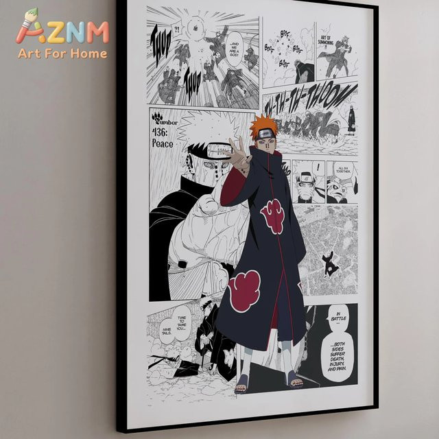 KAYOU Naruto Akatsuki Organisation Pain Poster Kunstdruck Wandbild Mehrfarbig - Bild 1