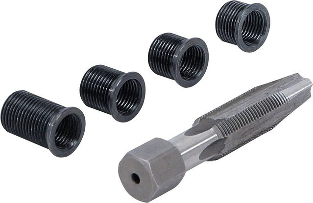 BGS Reparatursatz für Zündkerzengewinde M10 x 1,0 mm, 5-teilig, Schwarz - Bild 1