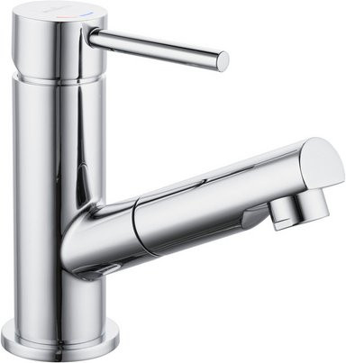 WELLWATER Küchenarmatur Caserta mit ausziehbarer Brause in Chrom und Silber - Bild 1