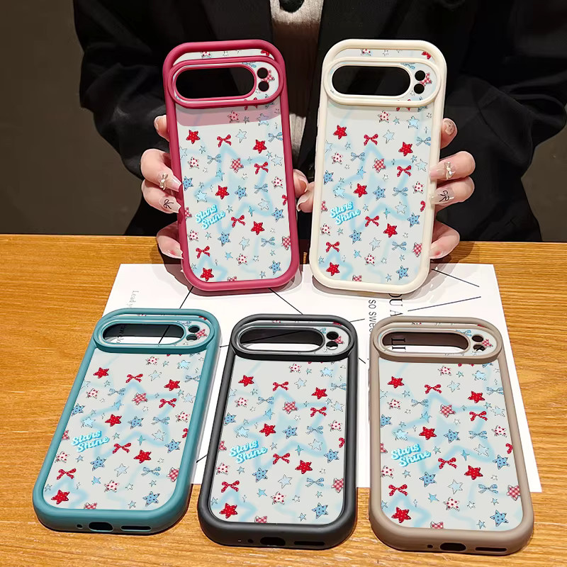 Bunte Sterne Schleife TPU Handyhülle für Google Pixel 8 Pro, 9 Pro, 10 Pro XL und weitere Modelle, stoßfeste Silikonhülle in Multicolour - Bild 3