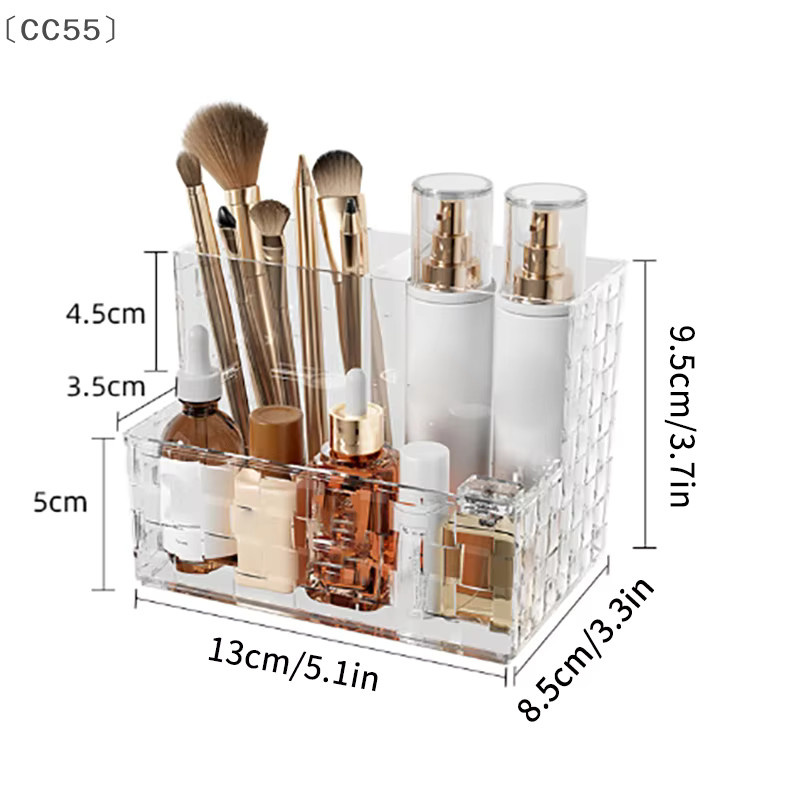 KOQZM Transparente Desktop-Aufbewahrungsbox aus Acryl als Make-up-Organizer und Fernbedienungshalter in Grau - Bild 4