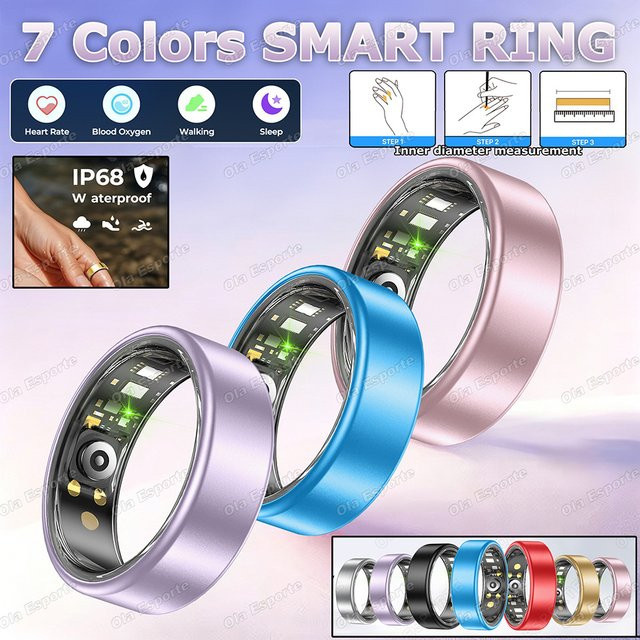 Ola Esporte Smart Ring für Damen und Herren in Mehrfarbig mit Herzfrequenzmessung, Blutsauerstoffmessung und Schlafüberwachung, wasserdicht und multifunktional - Bild 1