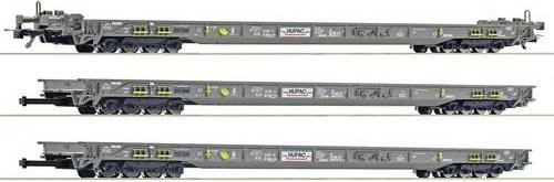Roco HUPAC Güterwagen DC Spur H0 3er Set - Bild 1