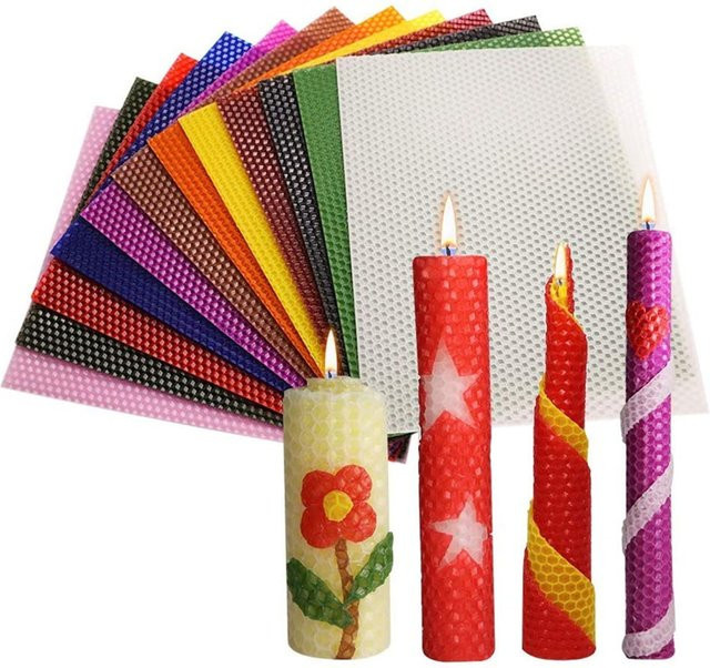 UDOCOOL Bienenwachs Blatt Kerze Rolle, DIY Kit, 6-teiliges Set, Bunt / Mehrfarbig - Bild 1