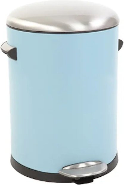 PROREGAL Retro Treteimer mit markanten Griffen und Kugelkappe in Blau, Volumen: 5 Liter, Höhe: 30 cm, Durchmesser: 20,5 cm - Bild 1