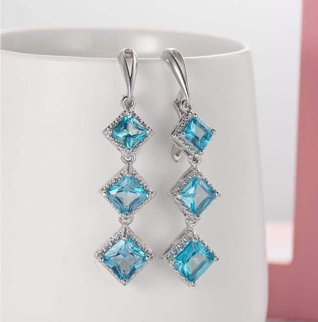 Wucifang Jewelry Ohrringe, Edelstahl, Weiß, Zirkonia, Damen - Bild 1