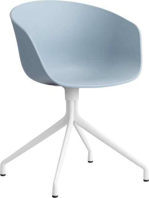 HAY About A Chair AAC 20 Drehstuhl mit Armlehnen in Blau aus Kunststoff und Aluminium mit mattem Finish - Bild 1