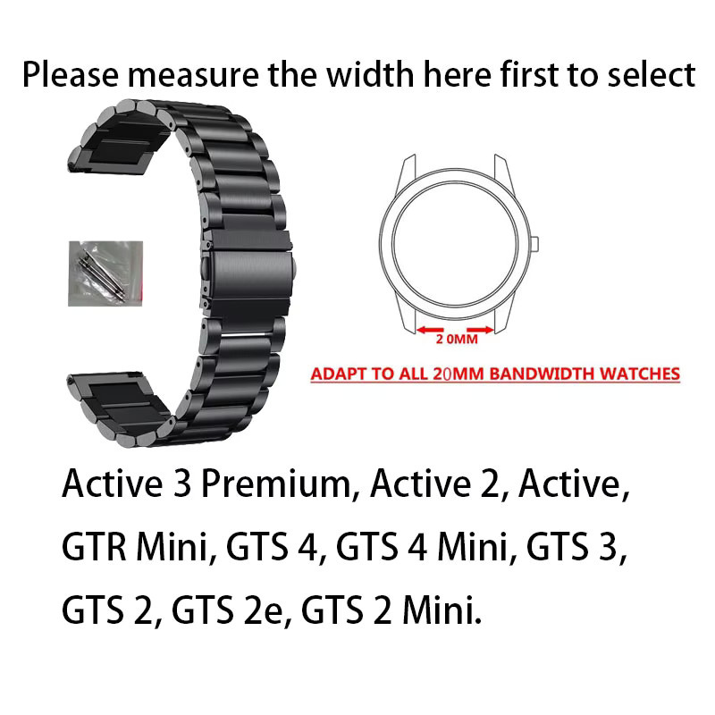 Amazfit Uhrenarmband, Edelstahl, Schwarz, Unisex - Bild 1