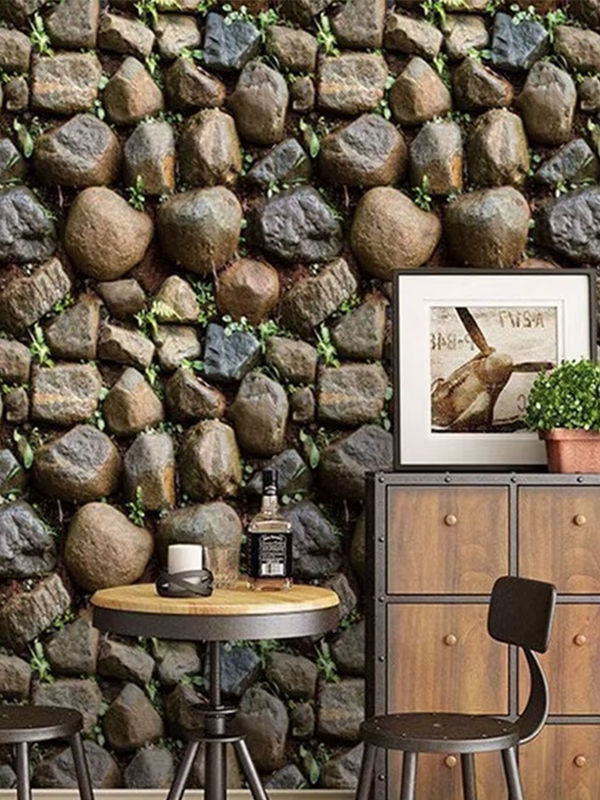 Selbstklebende Tapete KALYNN in Braun im Stein-Ziegelstein-Design für Kamin und Küchenrückwand - Bild 6