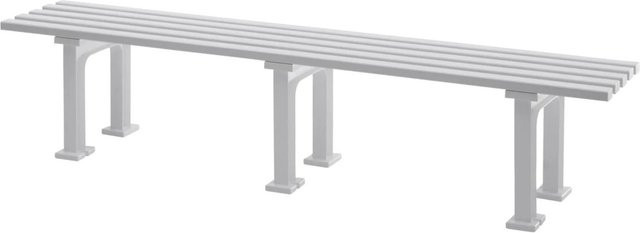 PROREGAL Gartenbank Kuba 4 Sitzer in Weiß aus UV-beständigem Witterungskunststoff, H x B x T: 42 x 200 x 37 cm - Bild 1
