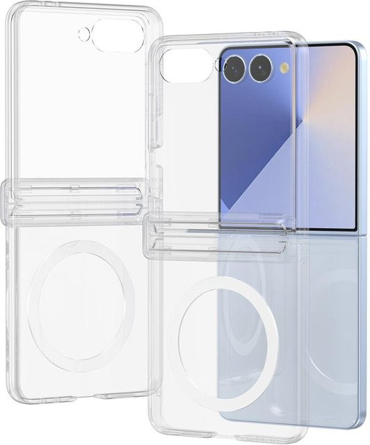 Samsung MagSafe Magnetische Schutzhülle für Galaxy Z Flip 7, Z Flip 6 und Z Flip 5, Transparent, Stoßfest mit Scharnier-Abdeckung und kabellosem Laden - Bild 1