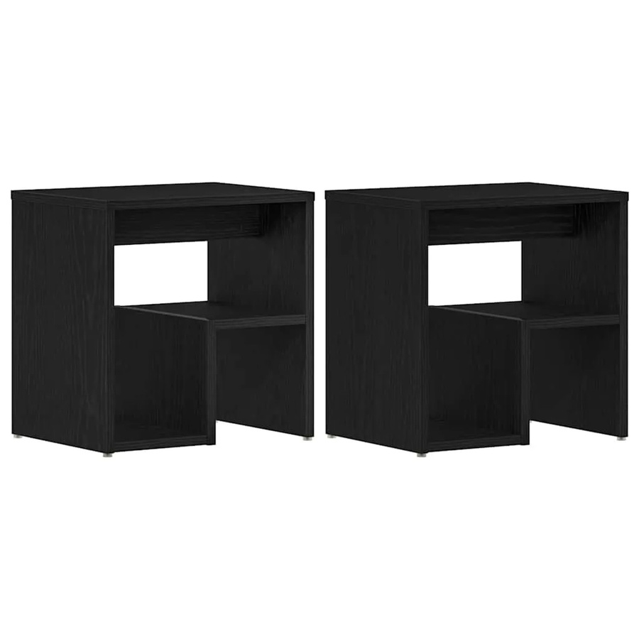 vidaXL Nachttisch Set aus Holzwerkstoff in Schwarzer Eiche, 2 Stück, B/T/H: 40 x 30 x 40 cm - Bild 2