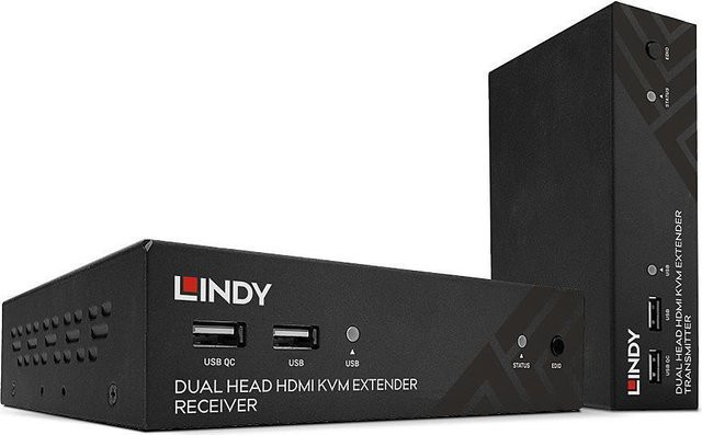Lindy HDMI KVM-Extender mit USB und RS232, HDBaseT 2.0 für Full HD, bis zu 100 m, Schwarz - Bild 1