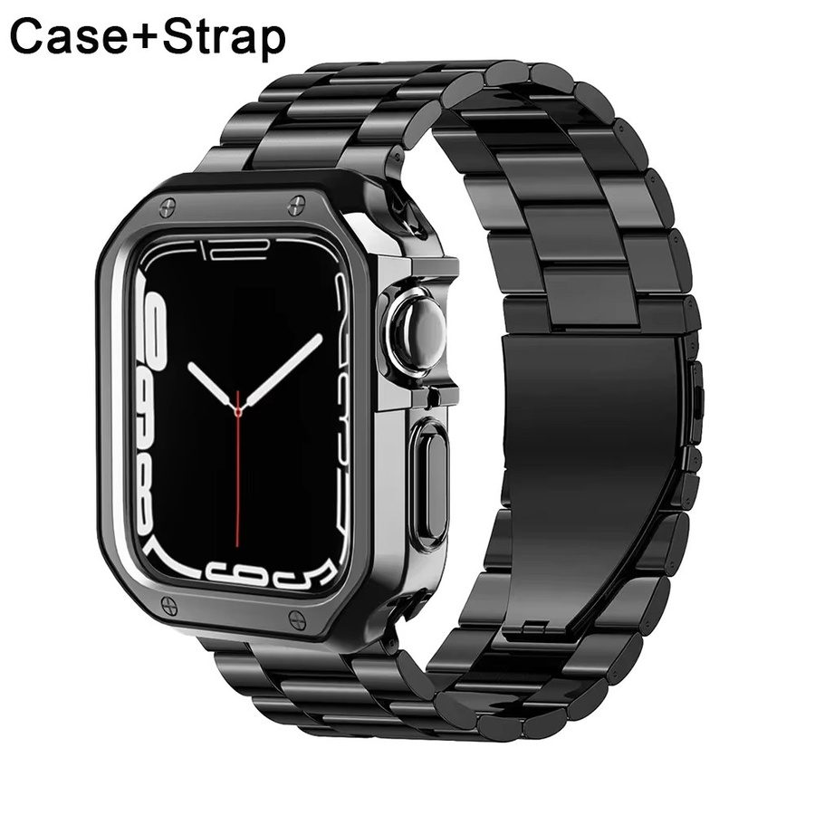 TINUORA Uhrenarmband Edelstahl, Schwarz, Unisex - Bild 1