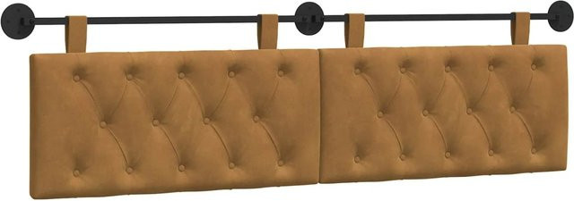vidaXL Wandmontiertes Polsterpaneel aus Samt in Braun, B/H/T: 190 x 55 x 7 cm - Bild 1