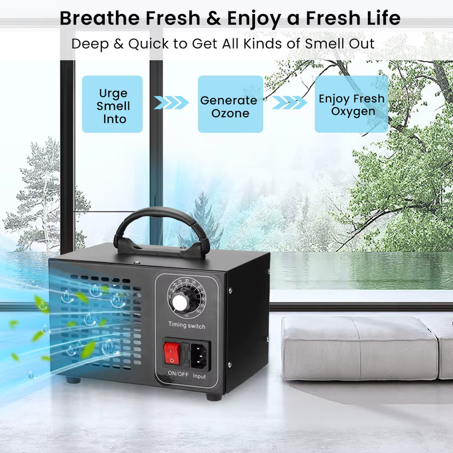 ELOOLE Ozongenerator in Schwarz mit Zeitsteuerung zur Luftreinigung und Desodorierung für Zuhause, Auto und Büro - Bild 3