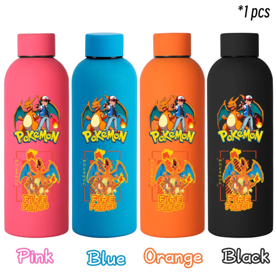 Bandai Pokémon Edelstahl-Thermosflasche mit Doppelwand-Vakuumisolierung und Gummilackierung, 500 ml, Multicolor - Bild 2