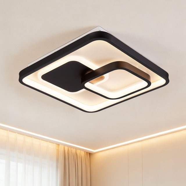 Moderne quadratische LED-Deckenleuchte von METININE mit 30W und integriertem LED-Licht, dimmbar mit Speicherfunktion für Wohnzimmer, Schlafzimmer oder Flur - Bild 1