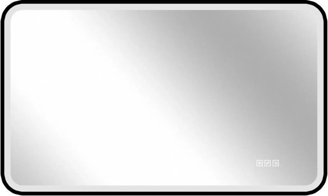 PXloue LED Badezimmerspiegel mit Aluminiumrahmen in Schwarz, dimmbar, mit Anti-Beschlag-Funktion und Memory-Effekt, Breite: 60 cm, Höhe: 100 cm - Bild 1