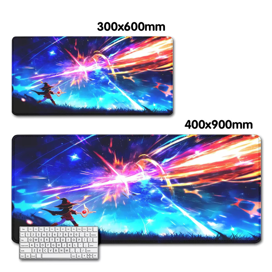 Potdemiel KonoSuba Megumin XXL-Mauspad in Multicolour, große Schreibtischunterlage für Gaming und Tastatur, B/T: 90 x 40 cm - Bild 3