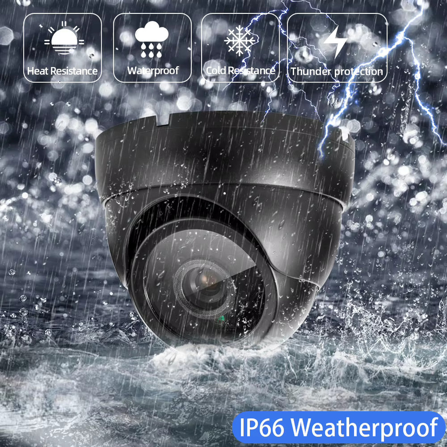 HKIXDISTE 8MP PoE Überwachungskamera mit Infrarot-Nachtsicht, Outdoor Metall-Kuppelcam mit Smart AI Mensch, Auto und Haustier Erkennung, Schwarz - Bild 2
