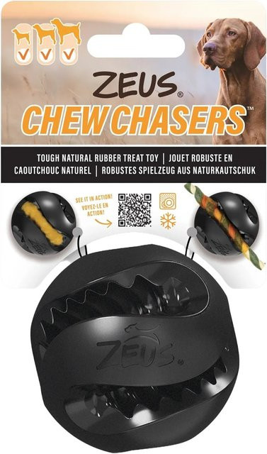 Zeus ChewChasers Treat Ball Hundespielzeug, Schwarz, Ø 7,5 cm - Bild 1