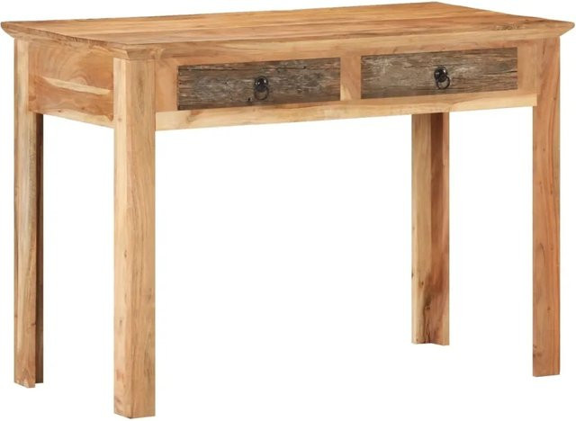 vidaXL Schreibtisch aus Akazien-Massivholz in Braun im Vintage-Design, B/T/H: 110 x 50 x 75 cm - Bild 1