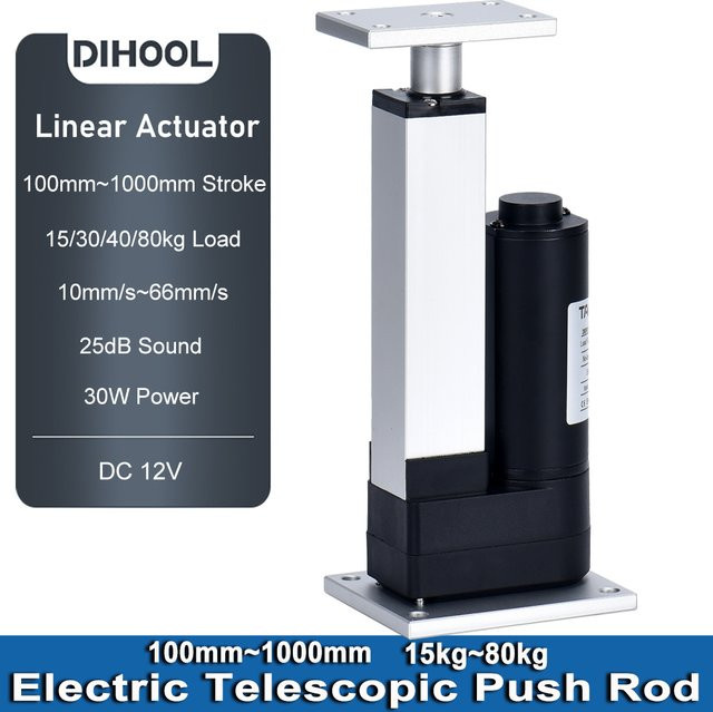 DIHOOL Elektrischer Hubmotor DHLA1300-A2 DC12V Linearantrieb in Silber mit Hub von 100mm bis 1000mm und variabler Traglast sowie Geschwindigkeit - Bild 1