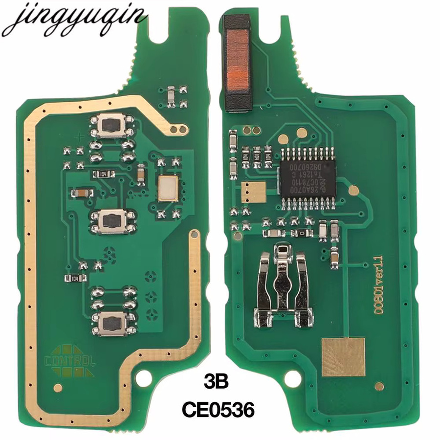 Jingyuqin Fernbedienung Auto Schlüssel mit Alarm 433 MHz ID46 für Citroen C1 C2 C3 C4 C6 C8 und Peugeot 107 308 407 507 607 - Bild 2