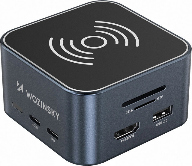 Wozinsky Multifunktions-Hub WZK WHBC09Y8S 12in1 in Grau mit HDMI, USB-A, USB-C, Ethernet/LAN und 3,5 mm Jack - Bild 1