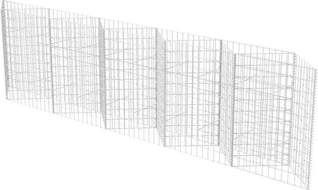 vidaXL Gabionenkorb Pflanzkasten als Gemüse-Hochbeet aus verzinktem Stahl in Silber, B/T/H: 300 x 30 x 100 cm - Bild 1