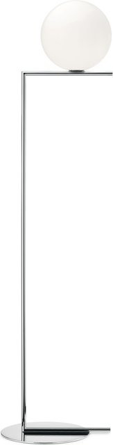 Flos IC F Stehleuchte in Silber aus verchromtem Stahl mit Opalglas und dimmbarer Leuchte - Bild 1
