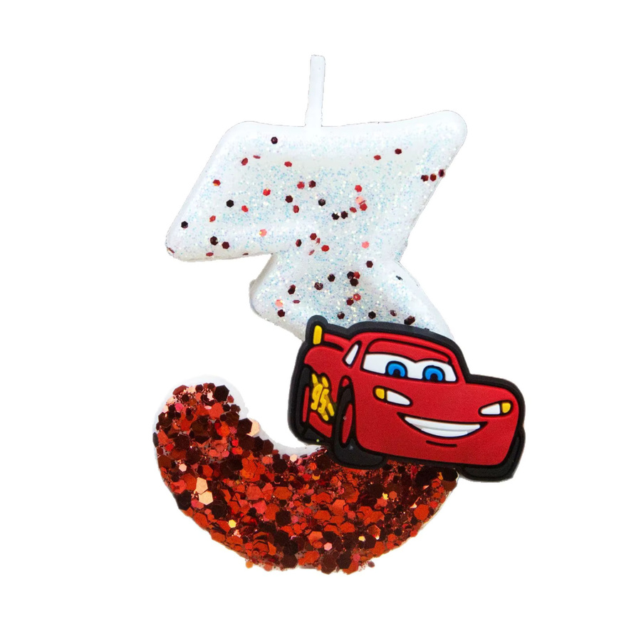 Digitale Geburtstagskerze MINISO Racing Story Lightning McQueen mit Plugin, Mehrfarbig - Bild 3