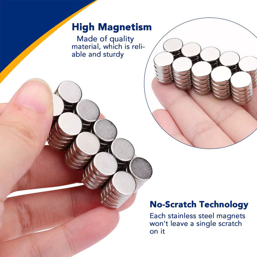Runde Magnete von U-POLEMAG in Silber, Durchmesser: 10 mm, Höhe: 3 mm - Bild 3