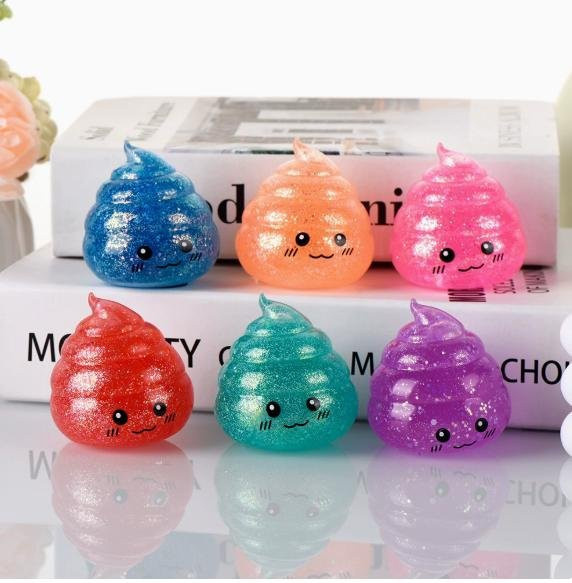 BC Pet Supplies Squishy Kacke Stressball, Glitzer, Lustig, Dehnbar, Knetbar - Bild 1