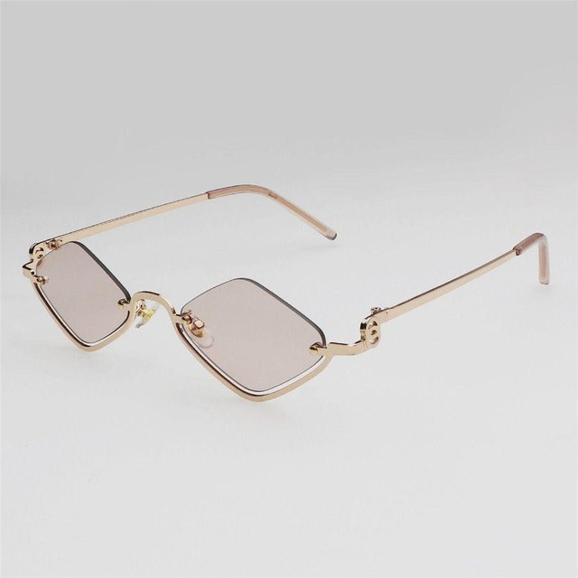 Card Chan Sonnenbrille, Cat-Eye, Halbrahmen, Metall, Gold, Damen - Bild 1