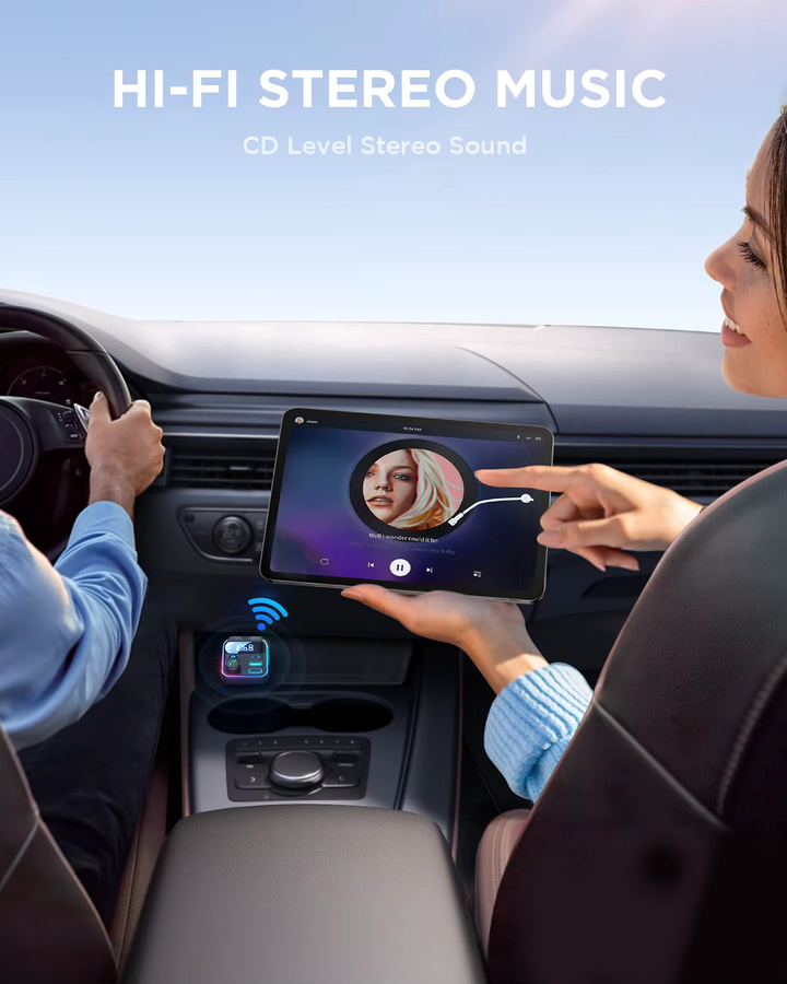 Joyroom Bluetooth 6.0 FM-Transmitter mit PD 45W und QC3.0 Schnellladegerät als Auto-Adapter in Schwarz - Bild 4
