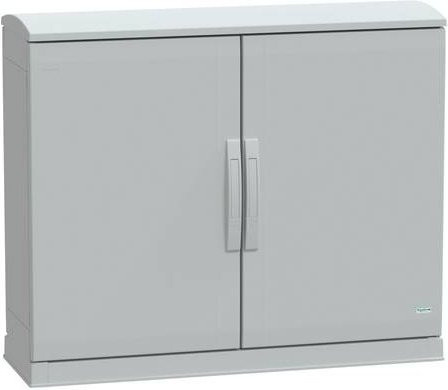 Schneider Electric Polyestergehäuse bodenstehend in Grau mit offenem Sockel und Abdeckung IP44 B: 75 cm, T: 100 cm, H: 32 cm - Bild 1