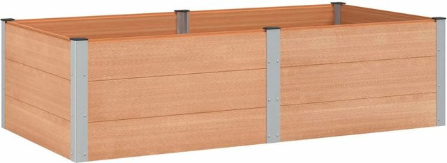 vidaXL Hochbeet aus WPC und Aluminium in Braun, B/T/H: 200 x 100 x 54 cm - Bild 1