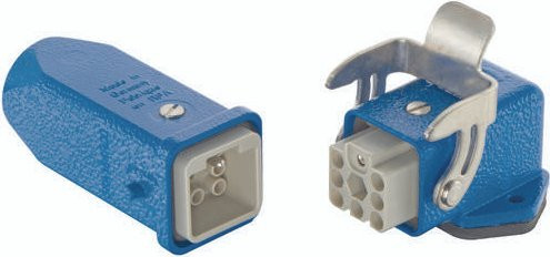 HARTING Steckverbinder-Set 10360070003 in Blau mit 7+PE Polen - Bild 1