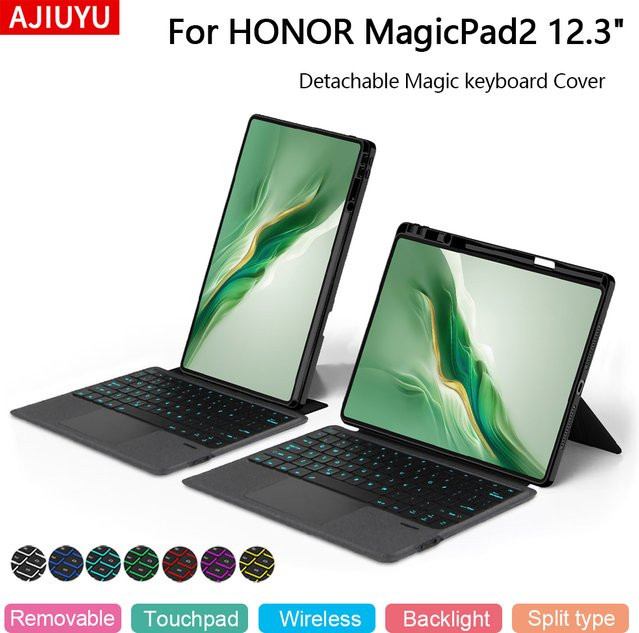 HONOR Smart Magic Tastatur für MagicPad 2 12,3 Zoll in Schwarz mit Touchpad, Hintergrundbeleuchtung und Stiftschlitz - Bild 1