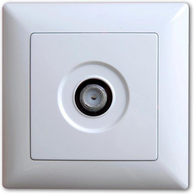 Günsan Visage Sat Steckdose TV Antennendose mit F-Stecker in Weiß - Bild 1