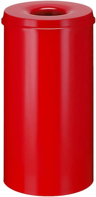 PROREGAL Selbstlöschender Papierkorb und Abfallsammler aus Metall, Rot, Höhe: 63 cm, Durchmesser: 33,5 cm, 50 Liter - Bild 1