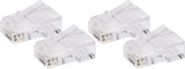 Schwaiger Telefonanschlussstecker 8-polig in Gold und Transparent - Bild 1