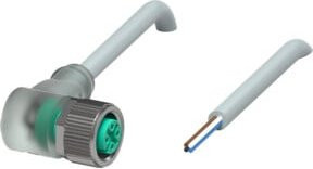 Pepperl+Fuchs Kabeldose V1-W-A2-5M-PUR grau gewinkelt 4-polig A-kodiert M12 mit LED, Länge: 5 m - Bild 1