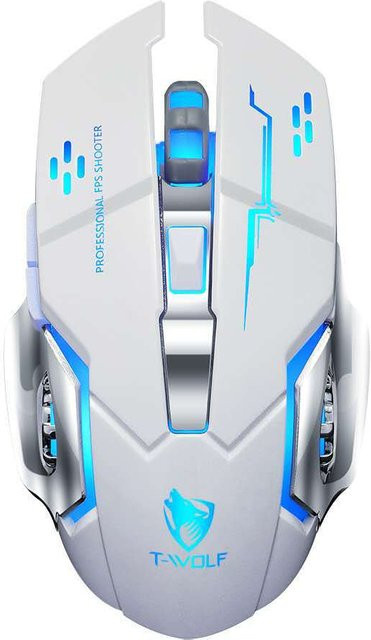 Thunder Wolf Q13 Drahtlose Gaming-Maus mit Dual-Mode und Beleuchtung in Weiß - Bild 1
