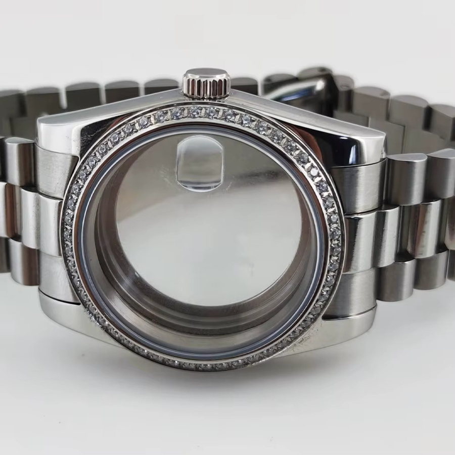 RICHUS Uhrengehäuse Edelstahl, Silber, Diamant, 36 mm/39 mm, Unisex - Bild 2