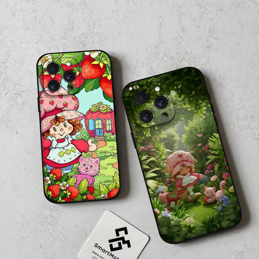 Mesuca Handyhülle Erdbeer-Shortcake für iPhone 11 bis iPhone 17 Pro Max, Schwarz/Mehrfarbig - Bild 3